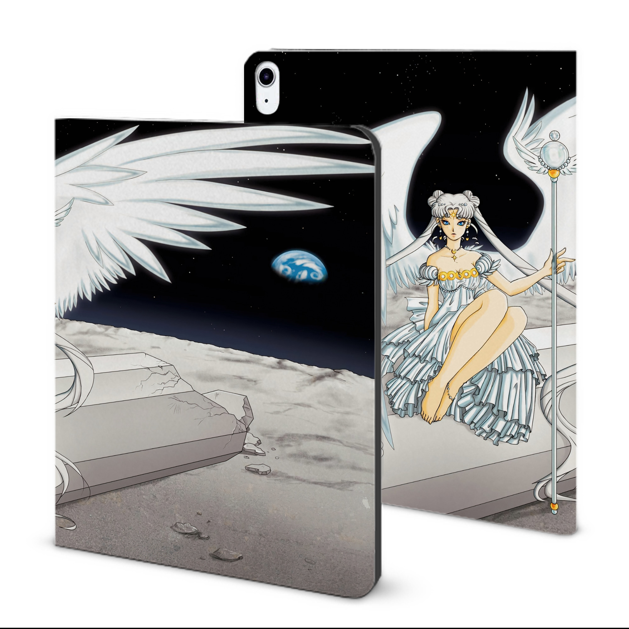（画像用） 美少女戦士セーラームーン Sailor Moon IPad ケース ブック型 PUレザー TPU 耐衝撃 軽量 薄型 ペン収納なし 全面保護 IPad 各モデル対応